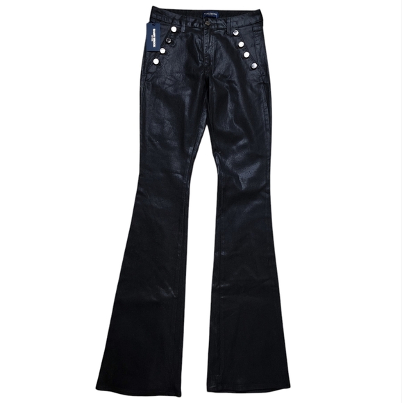 NWT Ramy Brook Black Coated Helena Pants Size 25 - Picture 3 of 12